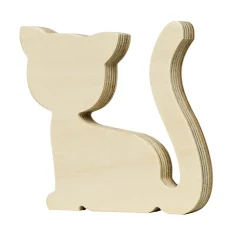 Træfigur kat 11x11 cm