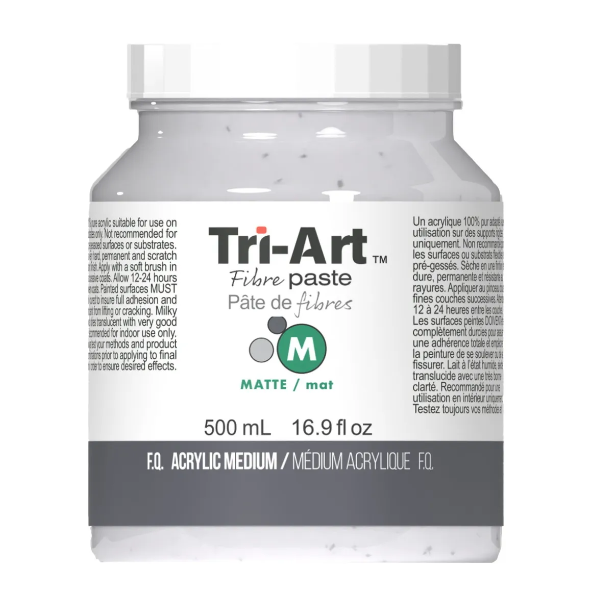 Tri-Art Fiber Medium Paste Matte 500 ml, mat fiberpasta til at opbygge tyk tekstur
