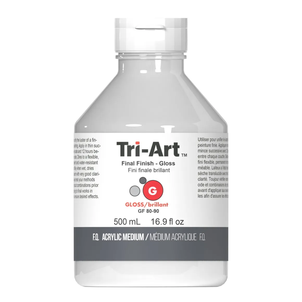 Tri-Art Final Finish Gloss 500 ml, beskyttende blank lak/fernis til akrylmaling
