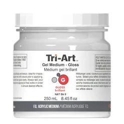 Tri-Art Gel Medium Gloss 250 ml, blankt, gelbaseret fortykningmiddel til akrylfarver