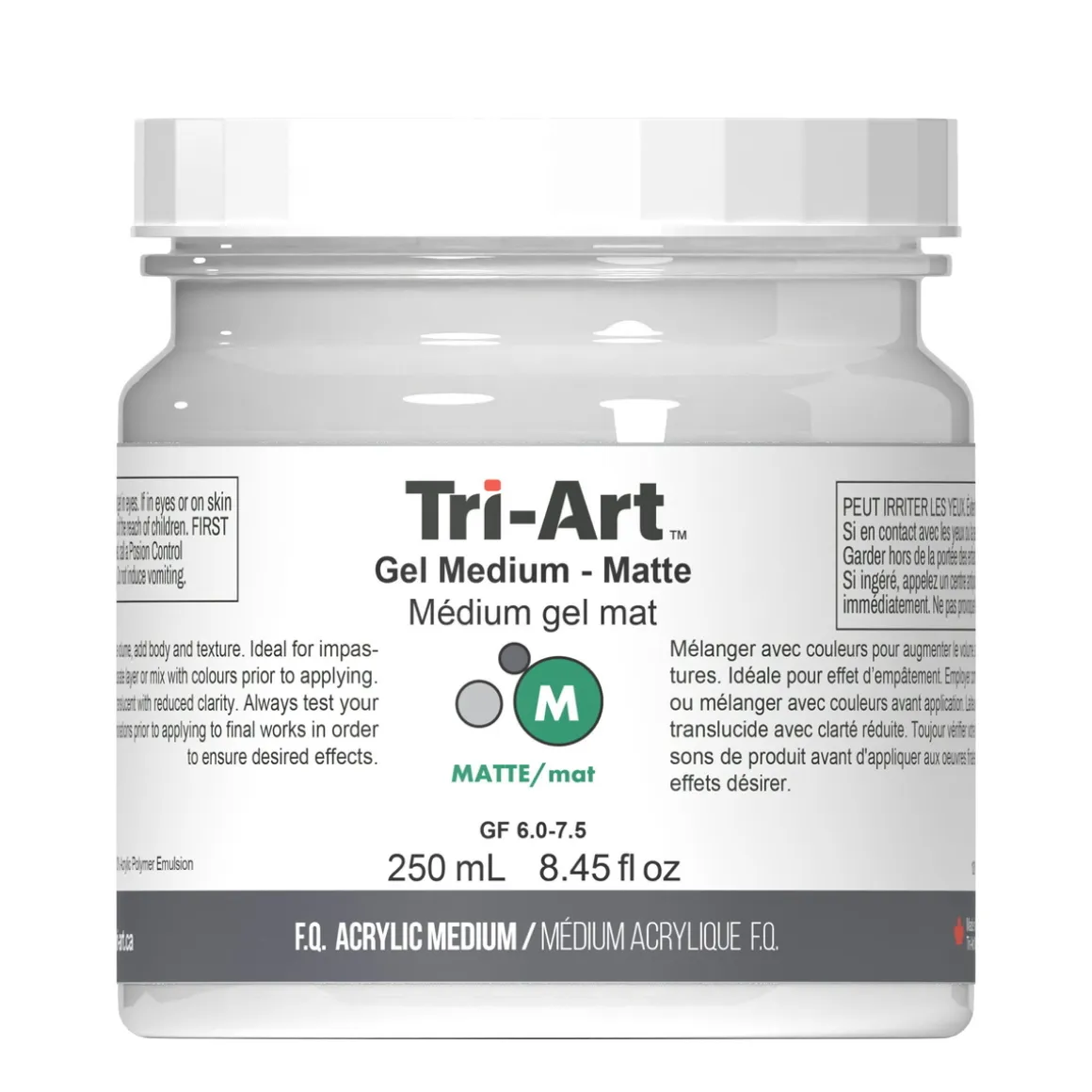 Tri-Art Gel Medium Matte 250 ml, mat, gelbaseret fortykningsmiddel til akrylfarver