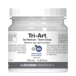 Tri-Art Gel Medium Semi Gloss 250 ml, halvblankt, gelbaseret fortykningsmiddel til akrylfarver