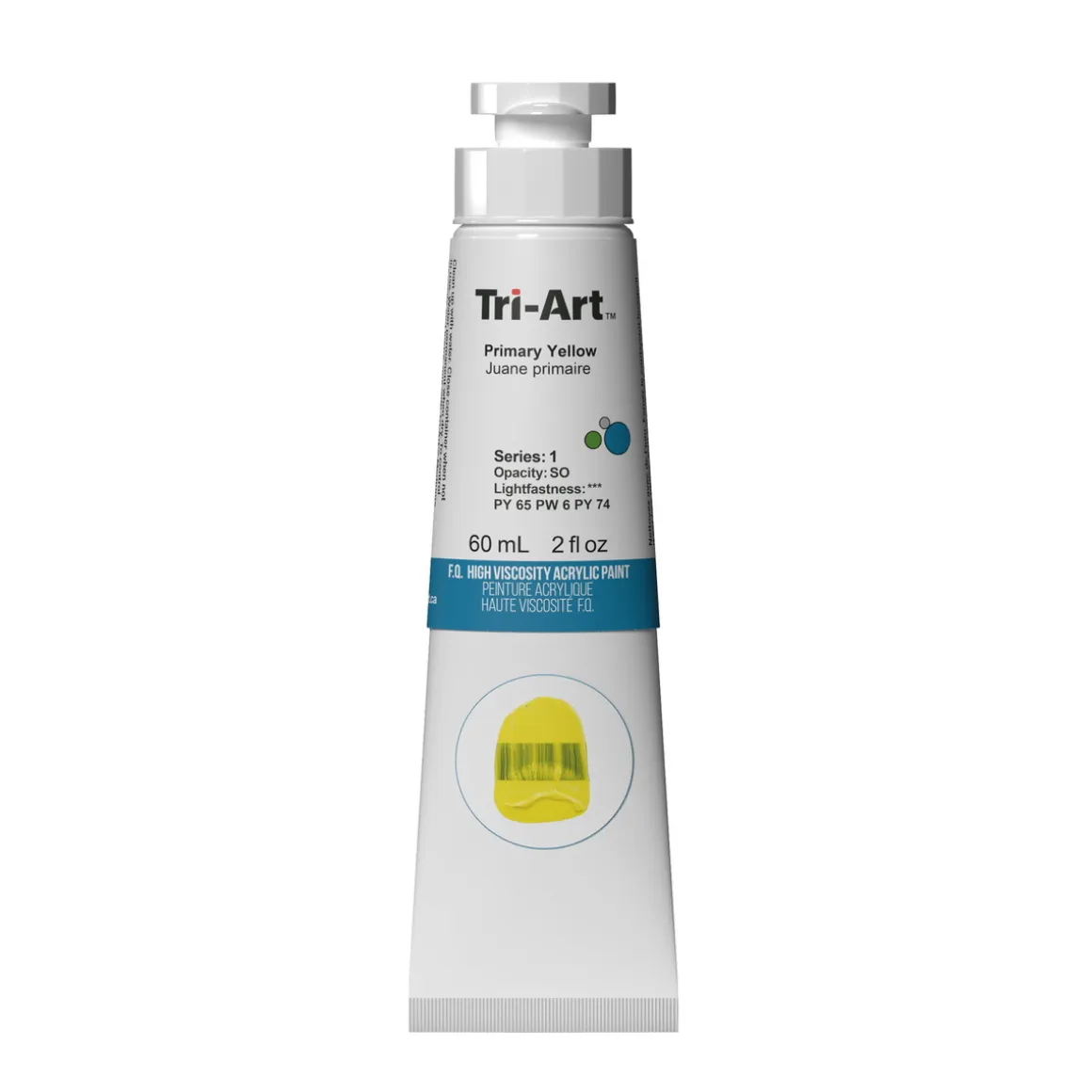 Tri-Art High Viscosity akrylfarve 60 ml Primary Yellow