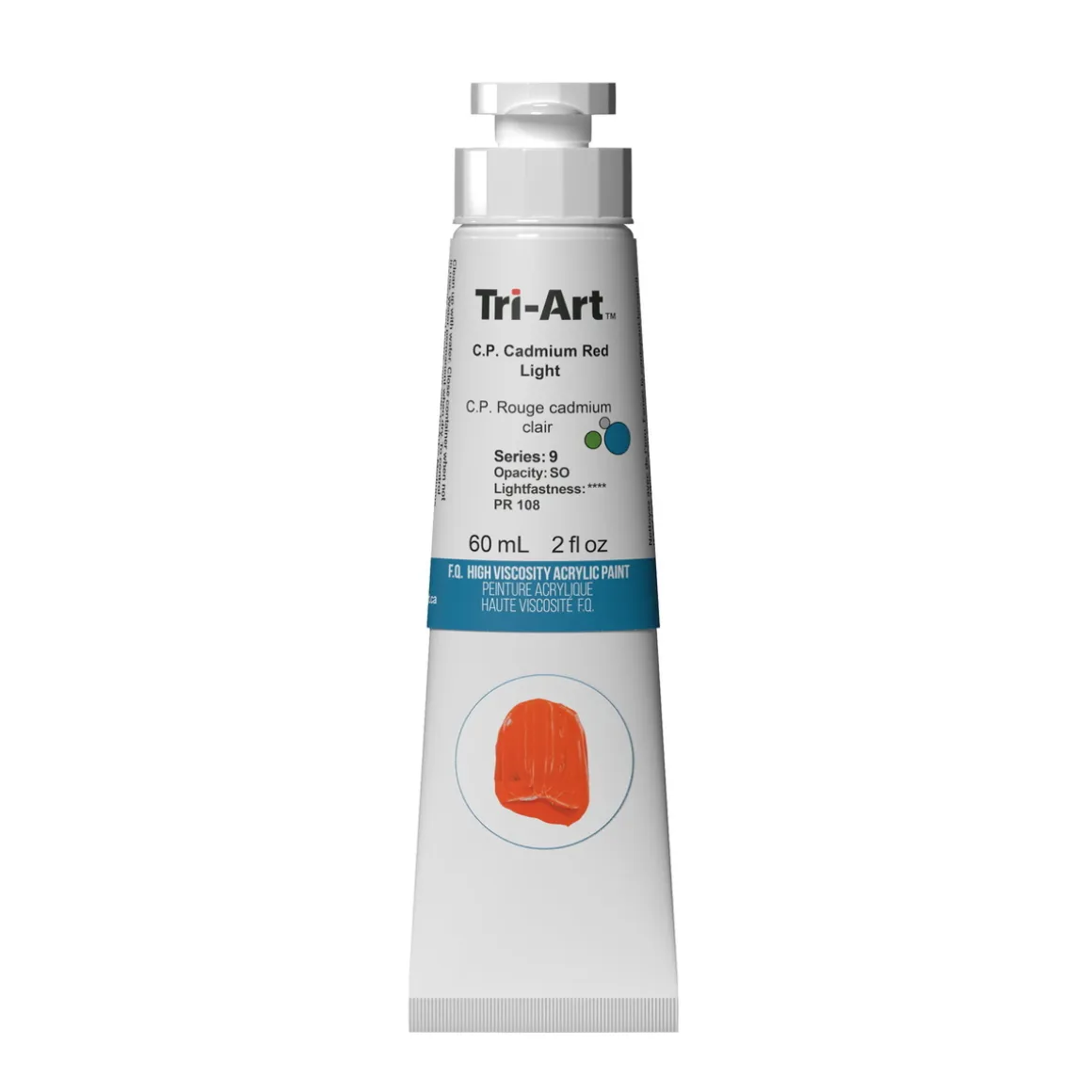 Tri-Art High Viscosity akrylfarve 60 ml C.P. Cadmium Red Light