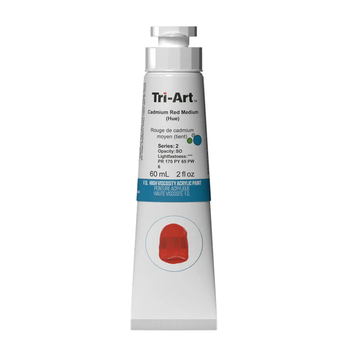 Tri-Art High Viscosity akrylfarve 60 ml Cadmium Red Medium Hue