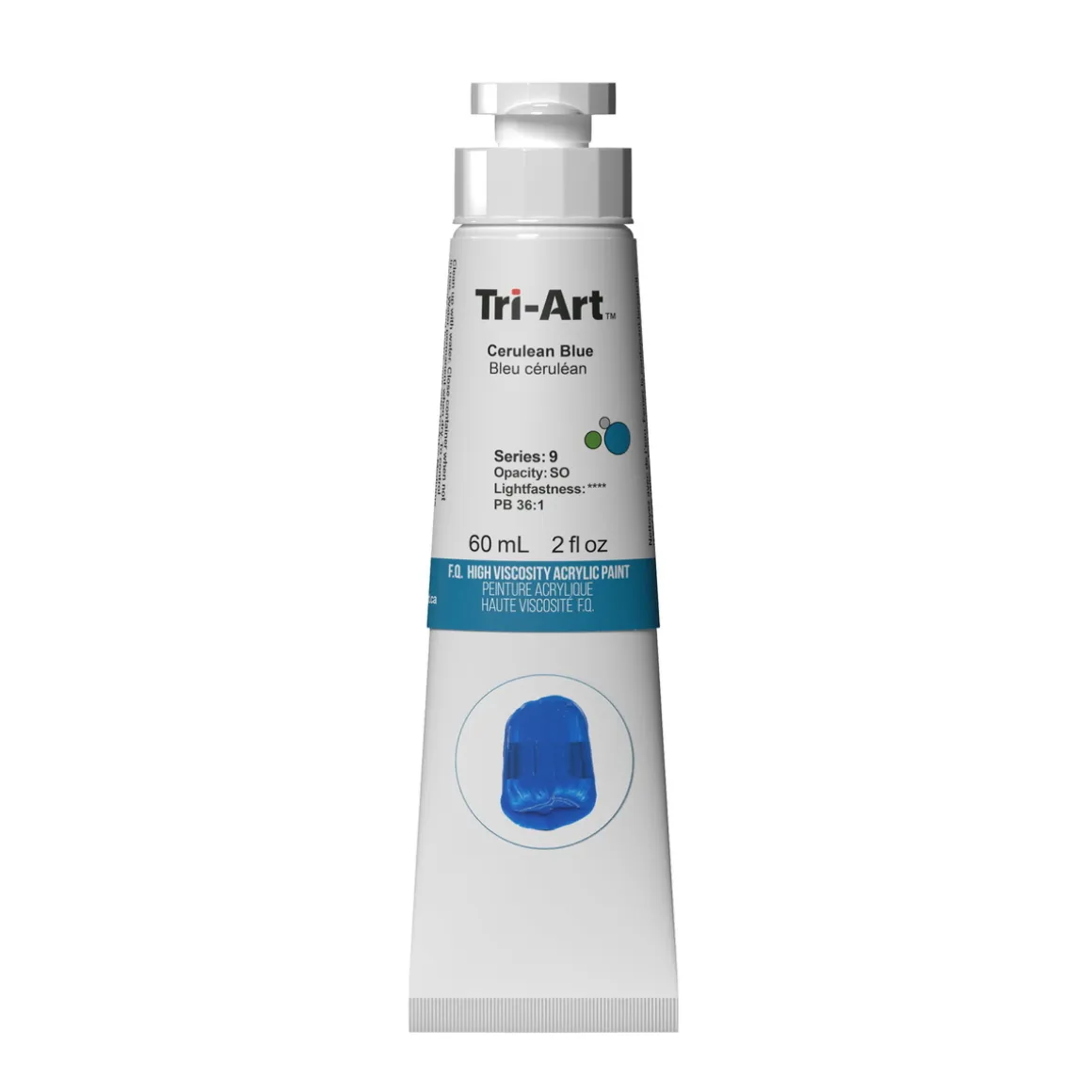 Tri-Art High Viscosity akrylfarve 60 ml Cerulean Blue
