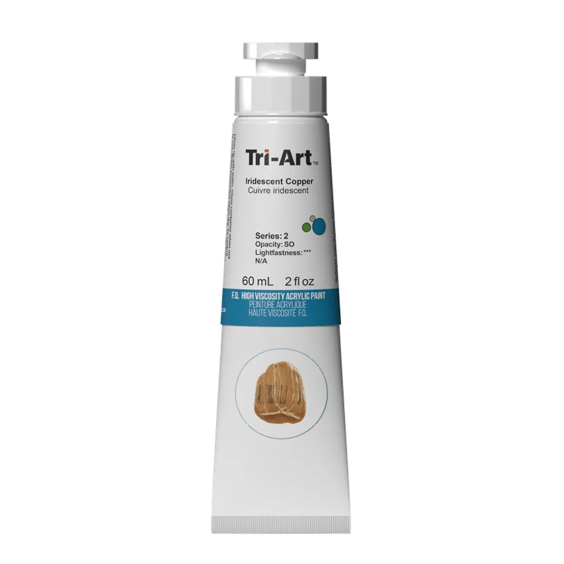 Tri-Art High Viscosity akrylfarve 60 ml Iridescent Copper