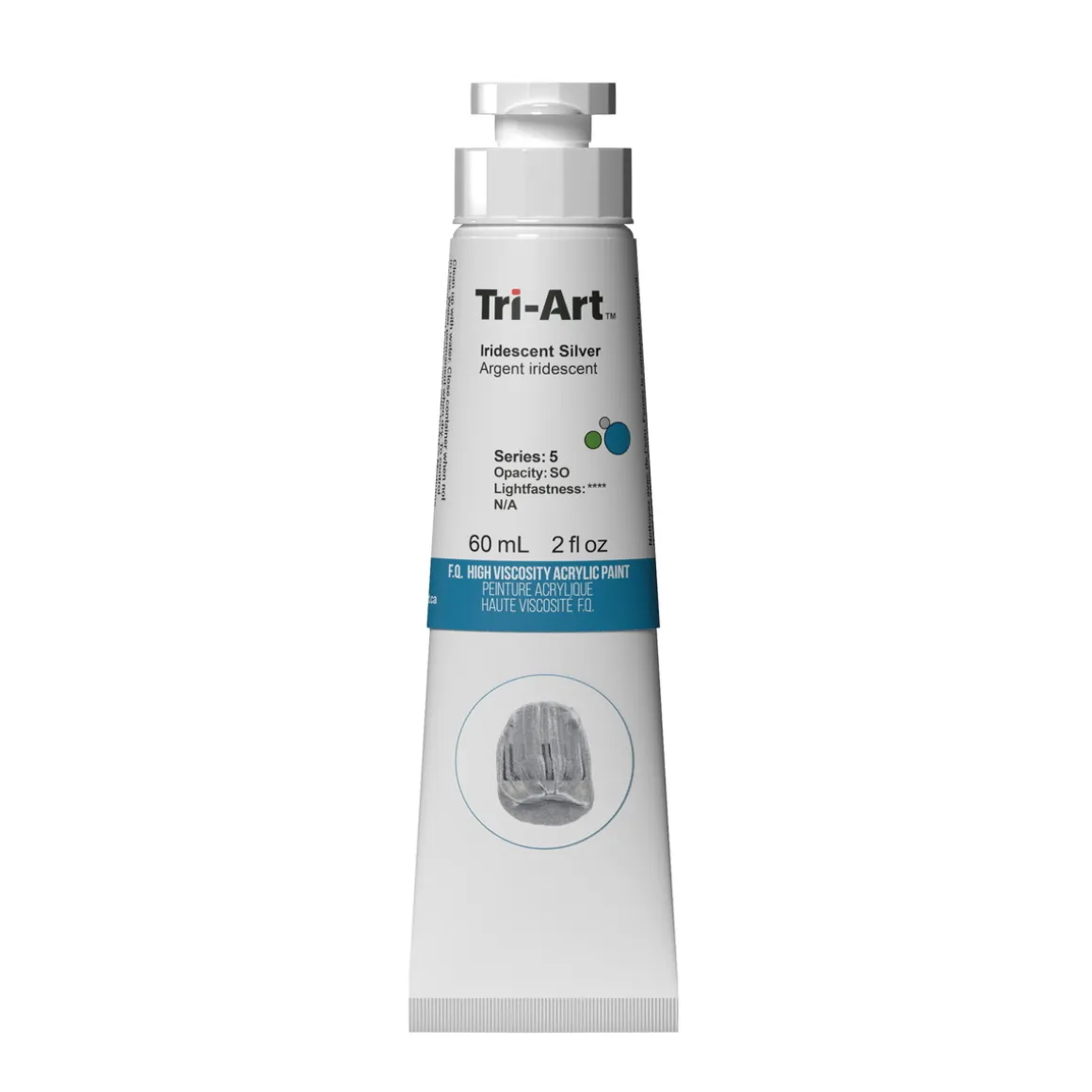 Tri-Art High Viscosity akrylfarve 60 ml Iridescent Silver