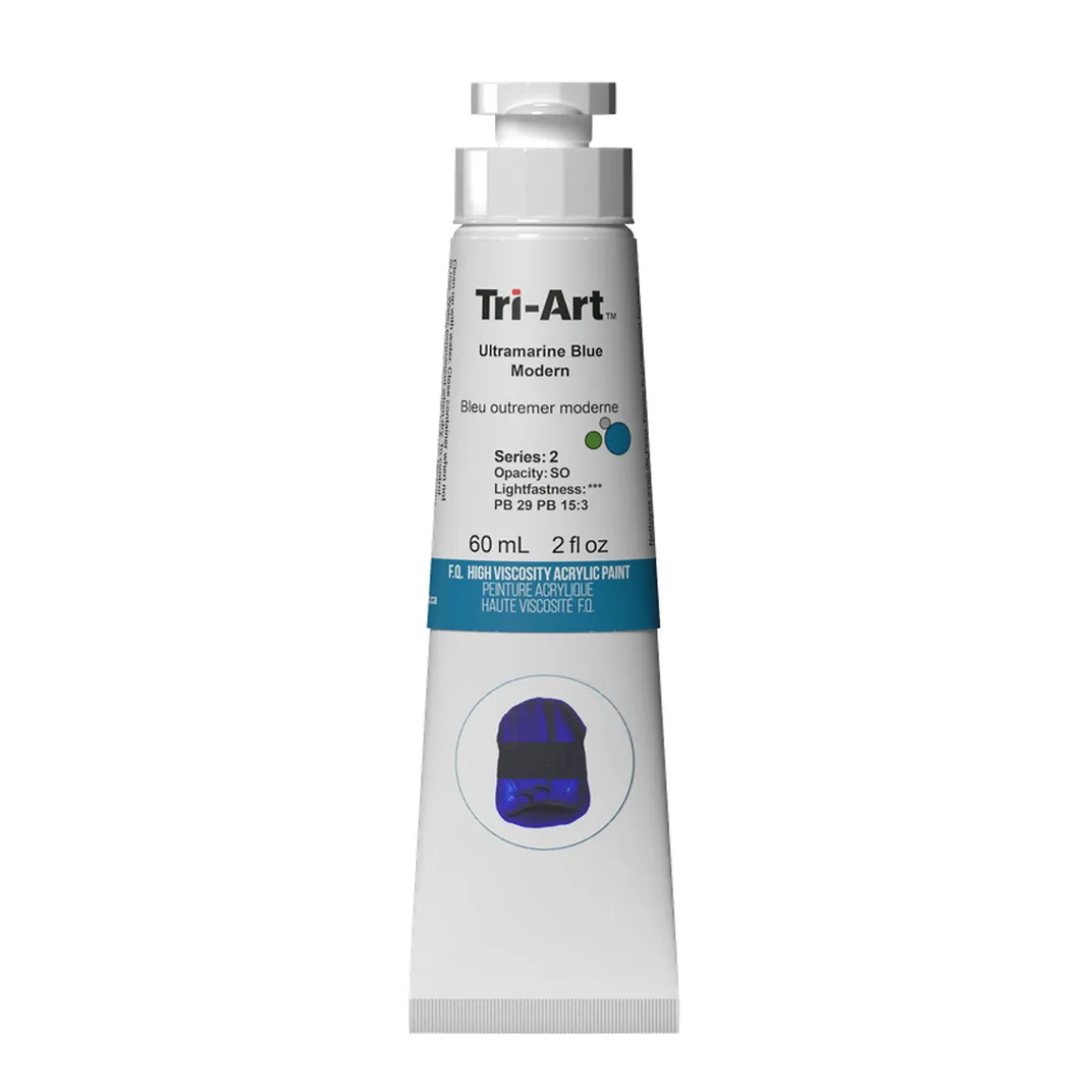 Tri-Art High Viscosity akrylfarve 60 ml Ultramarine Blue Modern