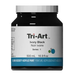 Tri-Art High Viscosity akrylfarve 500 ml Ivory Black