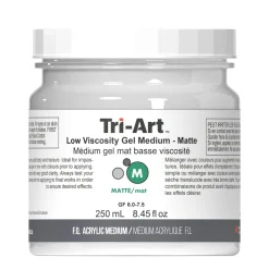 Tri-Art Low Viscosity Gel Matte 250 ml, blankt, gelbaseret fortyndingsmiddel til akrylfarver