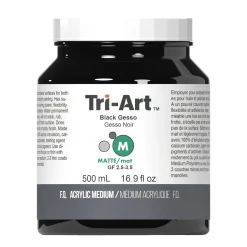 Tri-Art Medium Gesso Black, 500 ml, sort grunder til akrylmaling