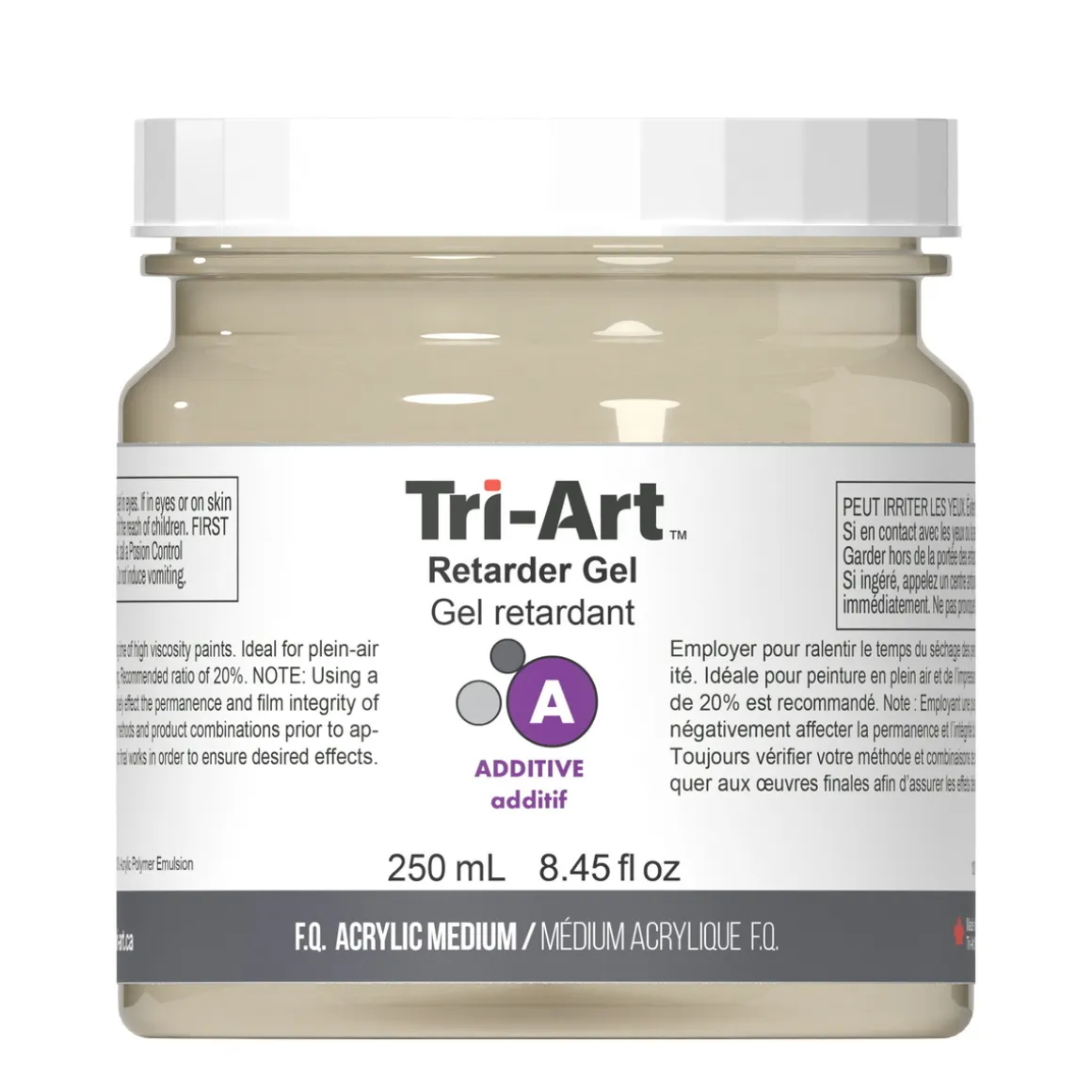 Tri-Art Medium Retarder Gel 250 ml, forlænger akrylfarvens tørretid