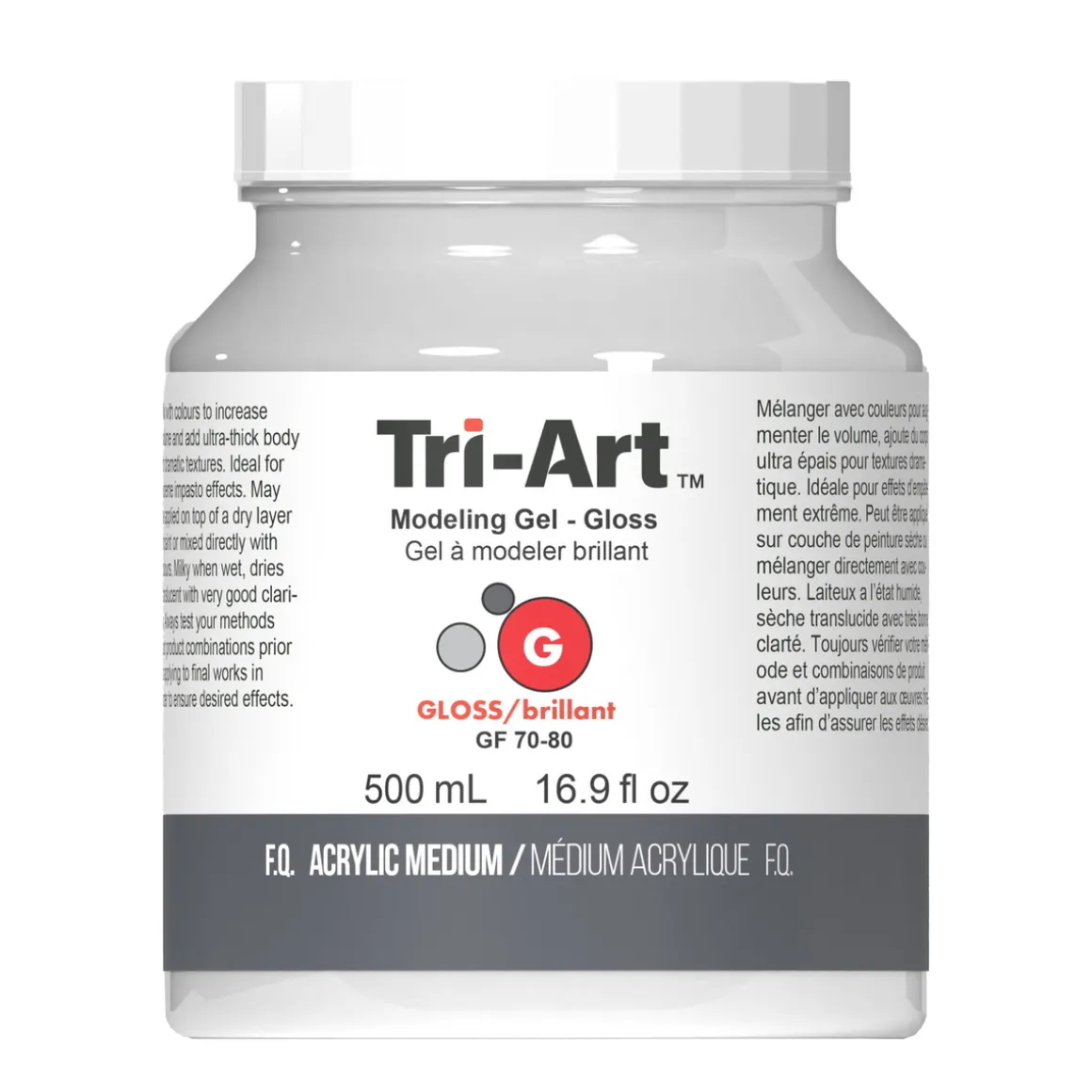 Tri-Art Modeling Gel, blank gelbaseret modelleringspasta/strukturpasta, 500 ml