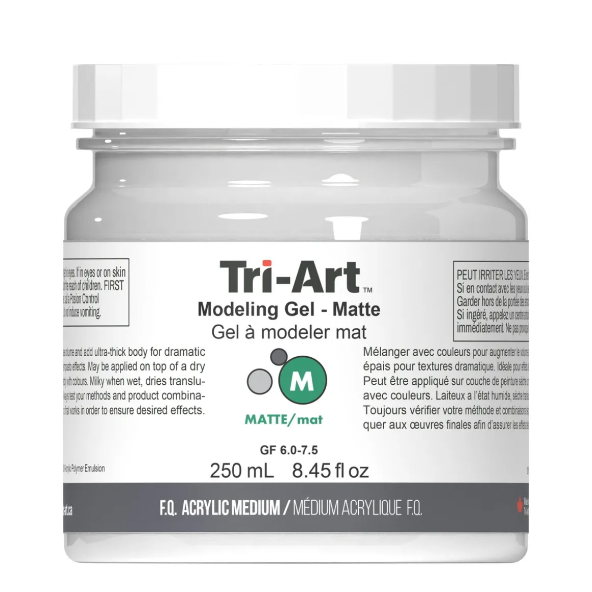 Tri-Art Modeling Gel, mat gelbaseret modelleringspasta/strukturpasta, 250 ml