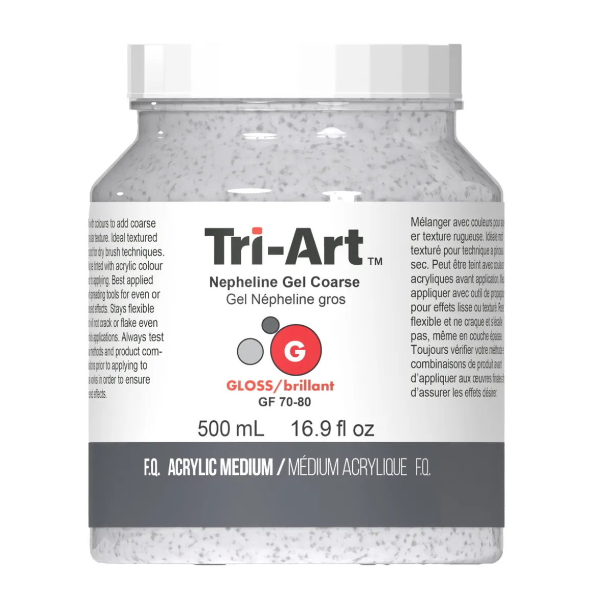 Tri-Art Nepheline Gel Coarse 500 ml, groft granulerende medium til akrylmaling