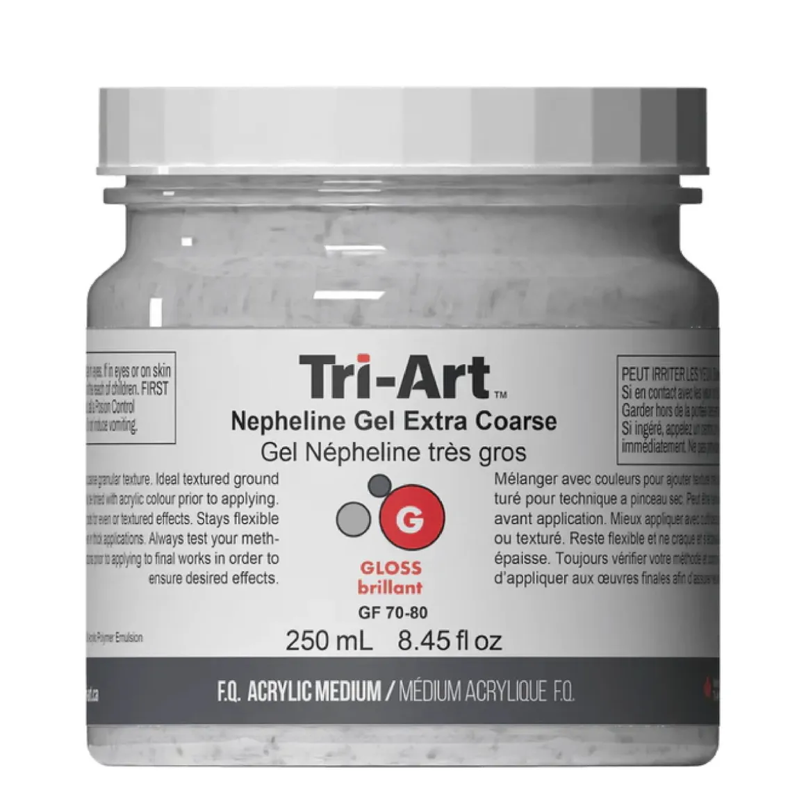 Tri-Art Nepheline Gel Extra Coarse 250 ml, ekstra ru, granulerende medium til akrylfarve