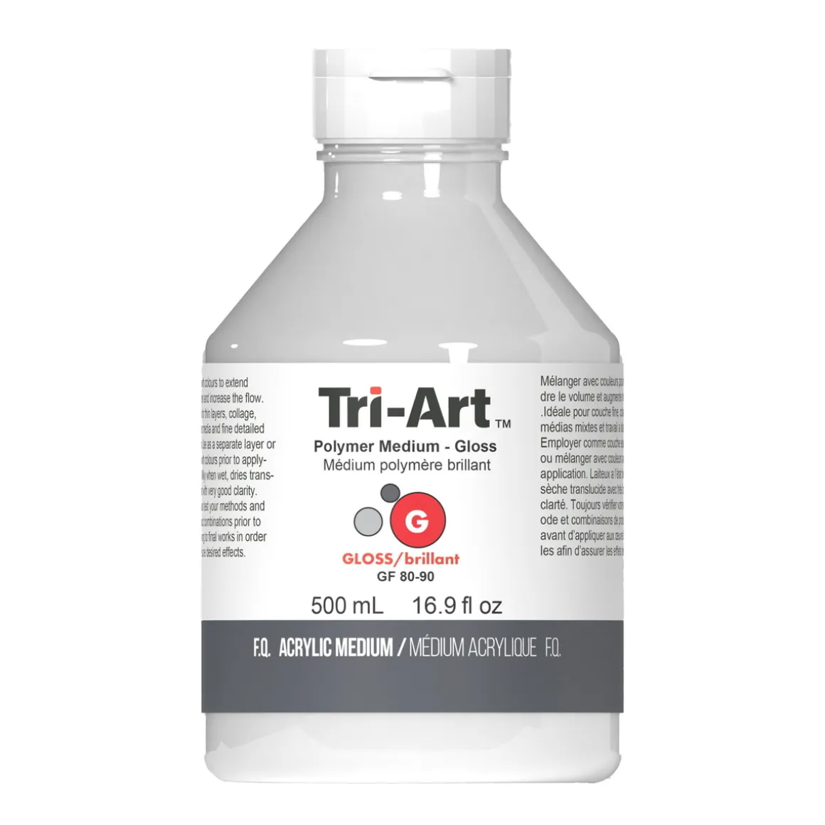 Tri-Art Polymer Medium Gloss 500 ml, blankt fortyndingsmiddel til akrylmaling