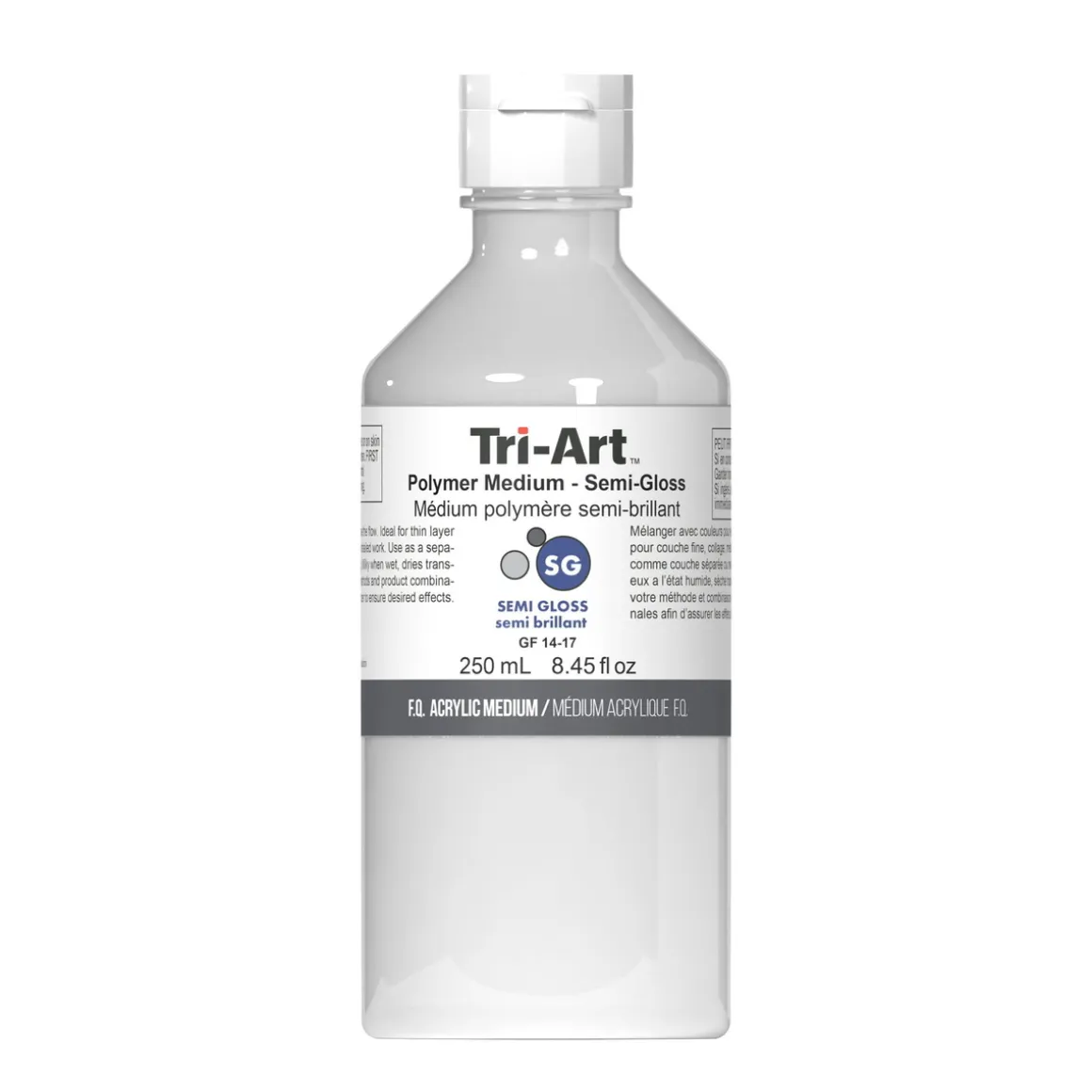 Tri-Art Polymer Medium Semi Gloss 250 ml, halvbankt fortyndingsmiddel til akrylfarve