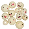 Trækugler med ansigter i form af smileys/emojis, Ø20-30 mm 12 stk.