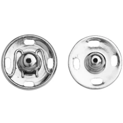Trykknap 15 mm sølv - 4 stk