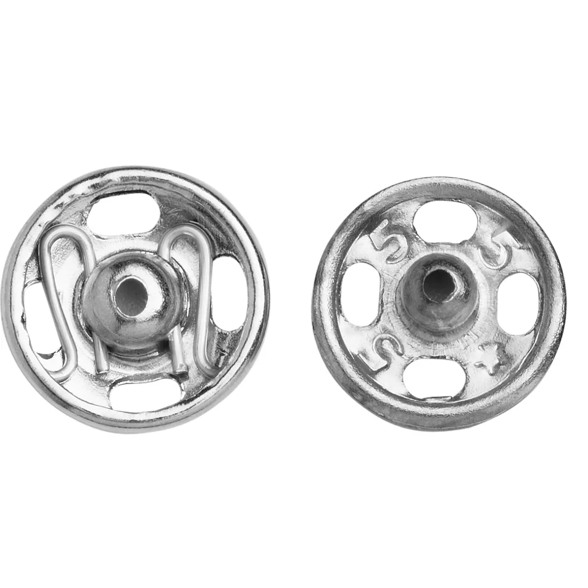 Trykknap 9 mm sølv - 12 stk