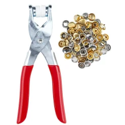 Trykknapper i metal, 24 stk., Ø9,5 mm + trykknappetang