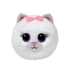 TY Beanie Bouncers Purdy – en hvid kat, der elsker at hoppe og kramme! Ø7,5 cm