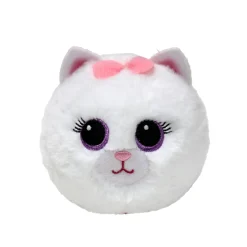 TY Beanie Bouncers Purdy – en hvid kat, der elsker at hoppe og kramme! Ø7,5 cm