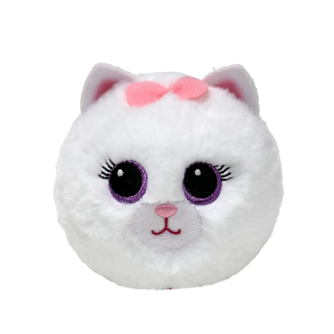 TY Beanie Bouncers Purdy – en hvid kat, der elsker at hoppe og kramme! Ø7,5 cm