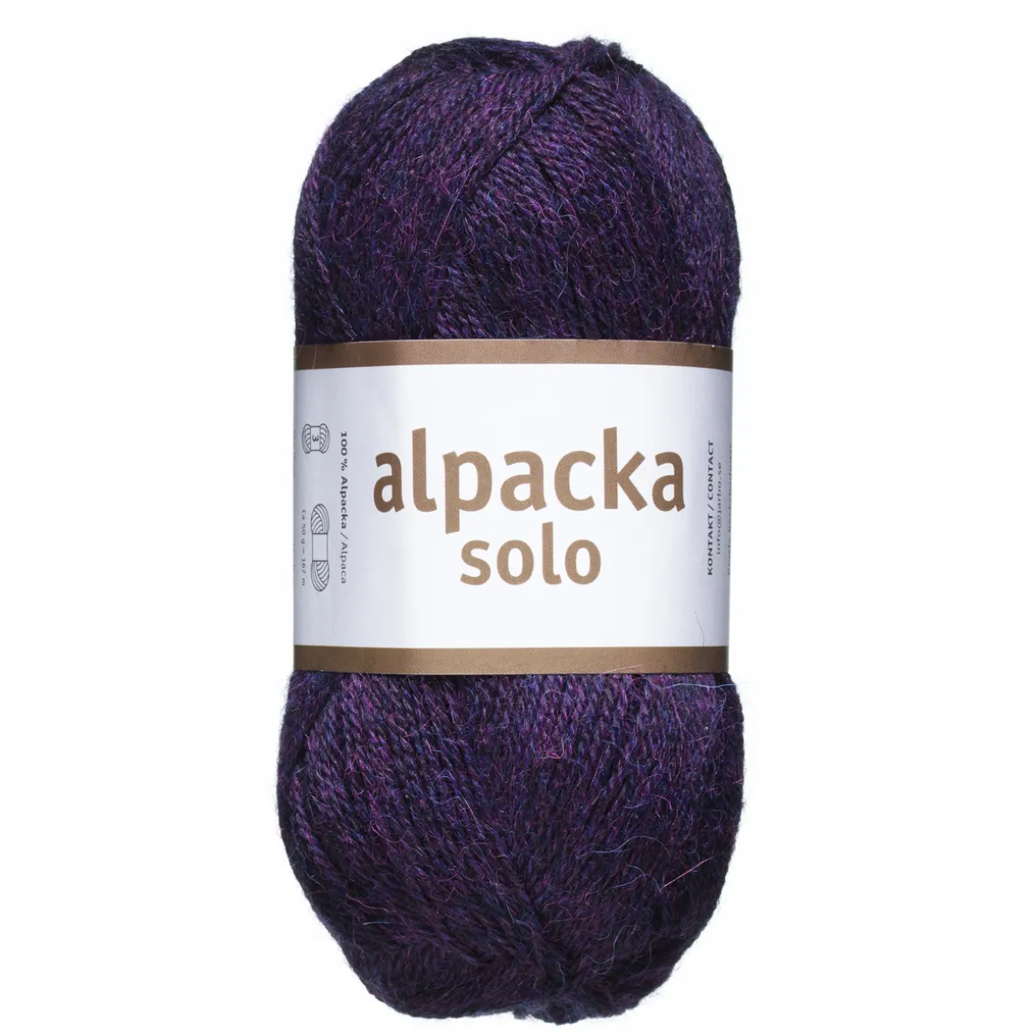 Uldgarn Järbo Alpacka Solo 50 g mørklilla – 29128 Eggplant purple