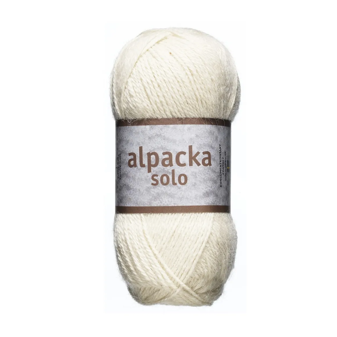 Ullgarn Järbo Alpacka Solo 50 g benhvid – 29101 Eggshell white