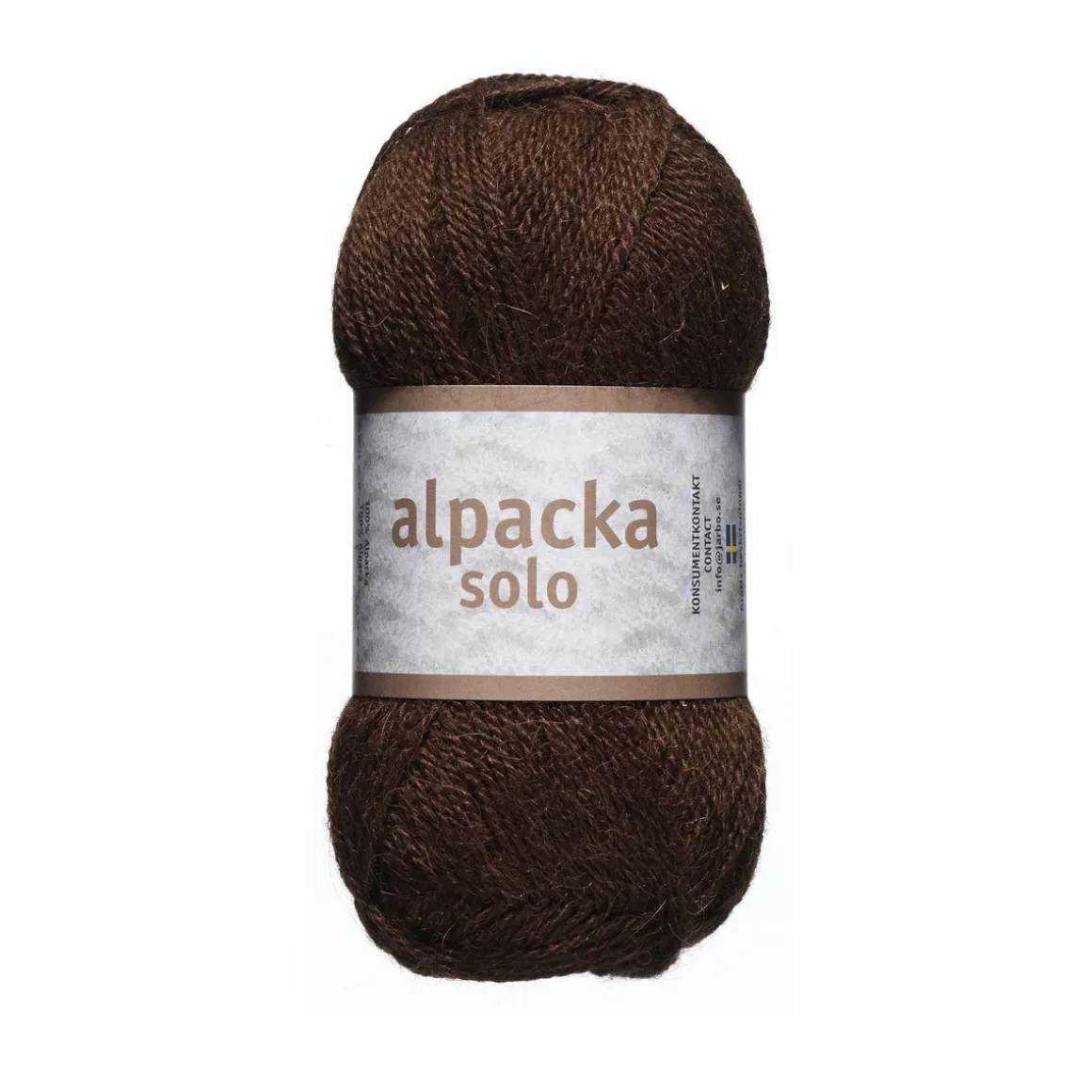 Ullgarn Järbo Alpacka Solo 50 g brun – 29105 Chocolate brown