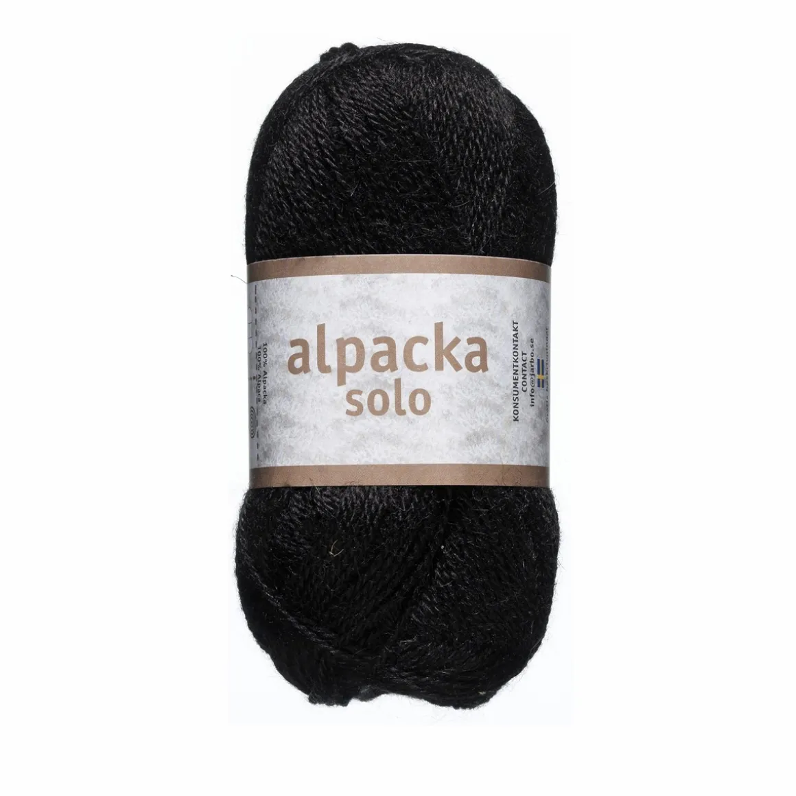 Ullgarn Järbo Alpacka Solo 50 g sort – 29108 Licorice black