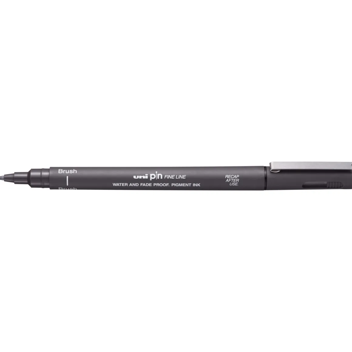 Uni Pin Fine Line Brush Dark Grey – med penselspids