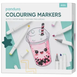Vandbaserede og farverige markers med to spidser i en stor pakke med 50 stk.!