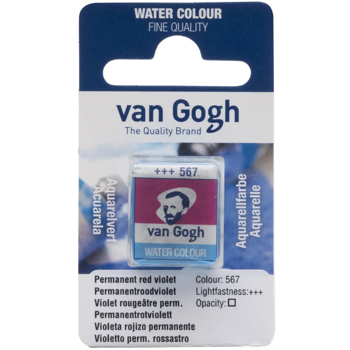 van Gogh akvarelfarve half pan – Permanent Red Violet 567
