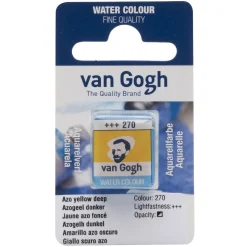 van Gogh akvarelfarve half pan – Azo Yellow Deep 270