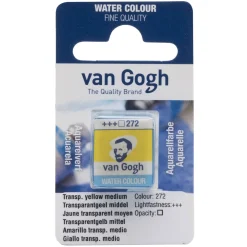 van Gogh akvarelfarve half pan – Transparent Yellow Medium 272