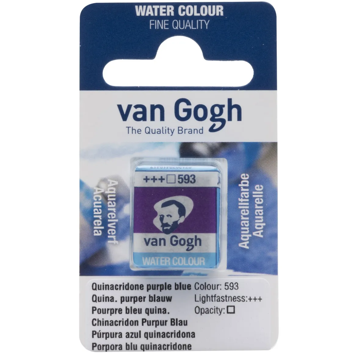 van Gogh akvarelfarve half pan – Quinacridone Purple Blue 593