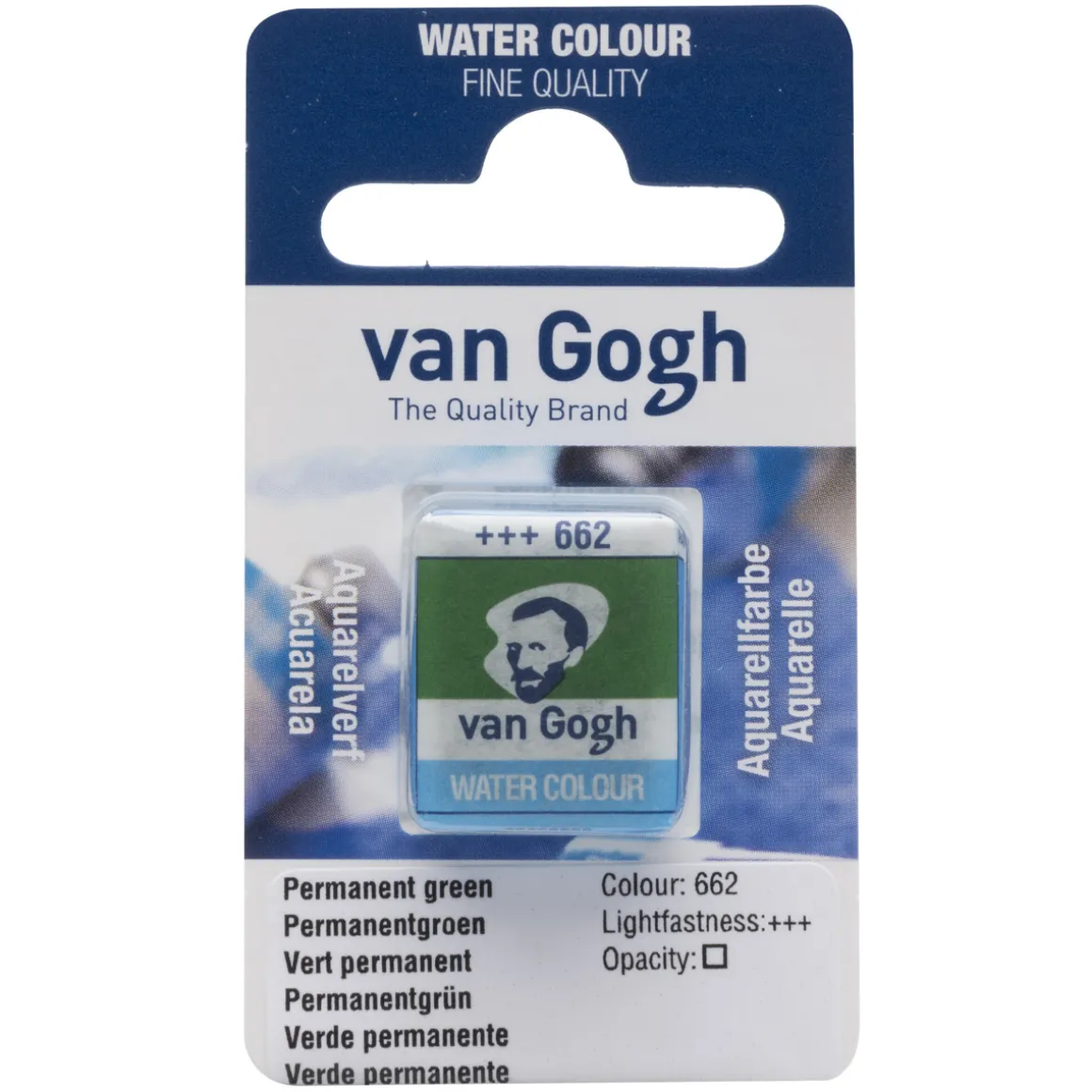van Gogh akvarelfarve half pan – Permanent Green 662