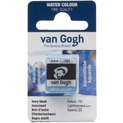 van Gogh akvarelfarve half pan – Ivory Black 701