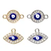 Vedhæng charms 2 par øjne, evil eye og ovale, guld- og sølvfarvede med simili