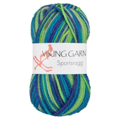 Viking Garn Sportsragg 50 g blå/grøn 552