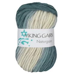Viking Naturgarn 50 g hvid/blå 612