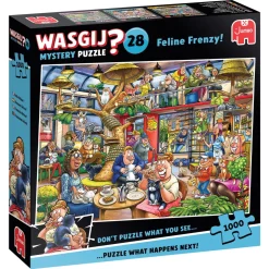 Wasgij puslespil #28 – Feline frenzy! 1000 brikker, 68x49 cm.