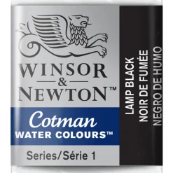 Winsor & Newton Cotman akvarelfarve half pan – Lamp Black 337