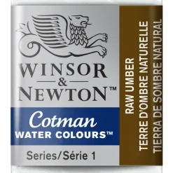 Winsor & Newton Cotman akvarelfarve half pan – Raw Umber 554
