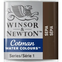 Winsor & Newton Cotman akvarelfarve half pan – Sepia 609