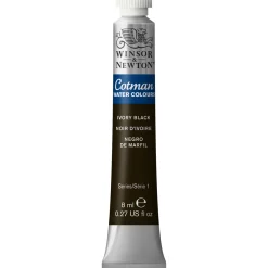 Winsor & Newton Cotman akvarelfarve 8 ml tube – Ivory Black 331